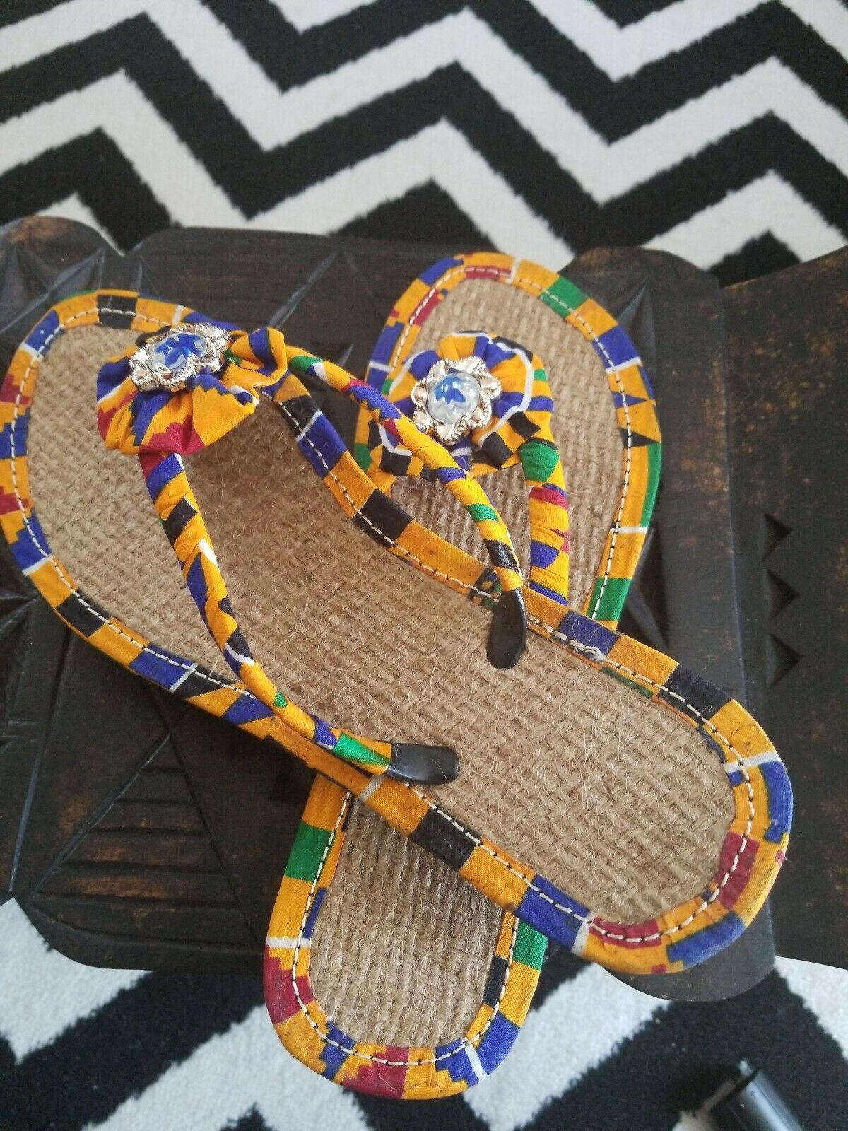 Handmade Kente Slippers ~Size 11(fits US Size 10-runs small)~$25