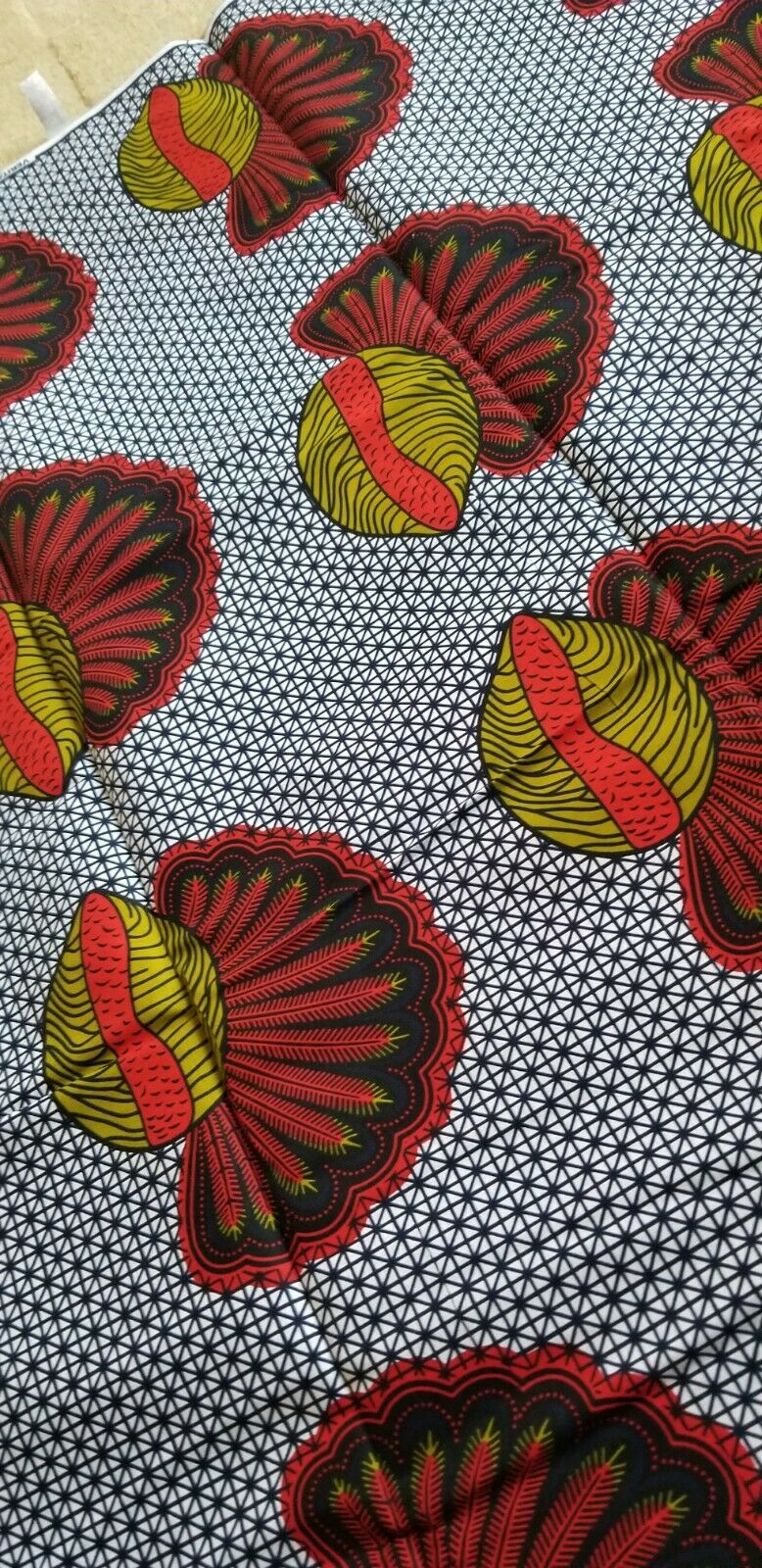 MULTICOLOR African  Print(snails~fruitful)% Cotton Fabric 1 yard(44 in.) ~$6.60