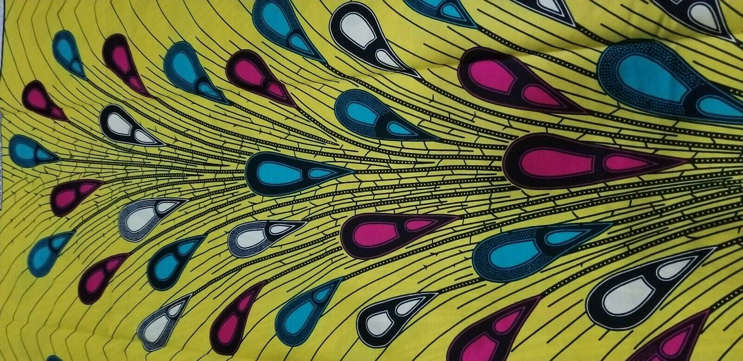 Vibrant Yellow African Print.by the yard $6.50
