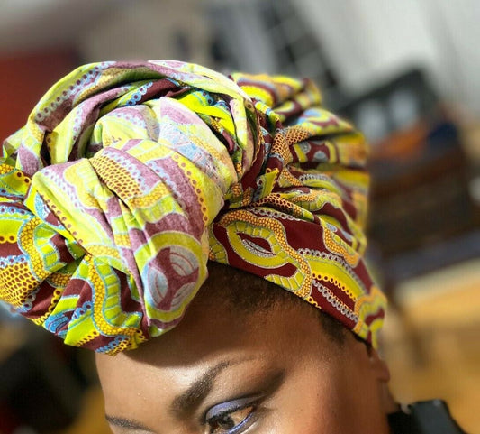High fashion green MULTICOLOR African Wax Print 100% Cotton Fabric ~70 "×23"~$11