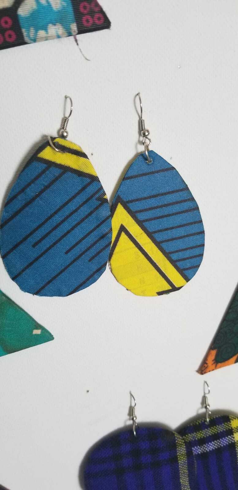 Handmade African Print Earring 4 PC Lot