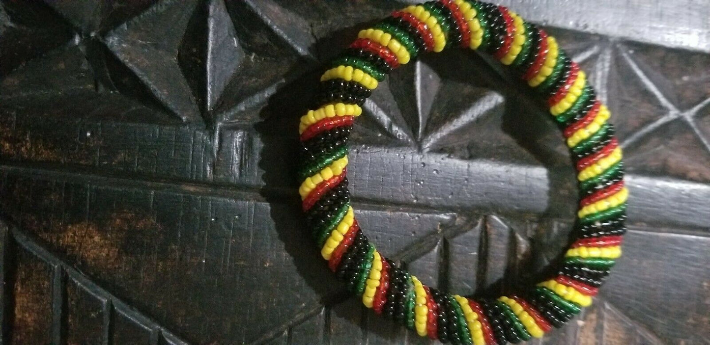 Zulu Beaded Bracelet In Rasta Colors (child size)~ $5 each