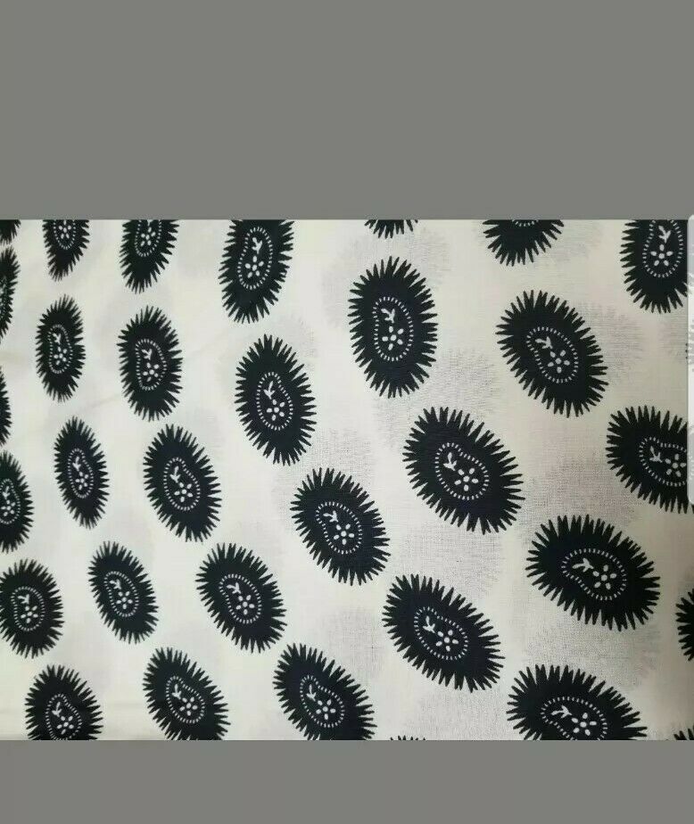 Black and White African Print 100% Cotton 6yards bolt...SALE $25