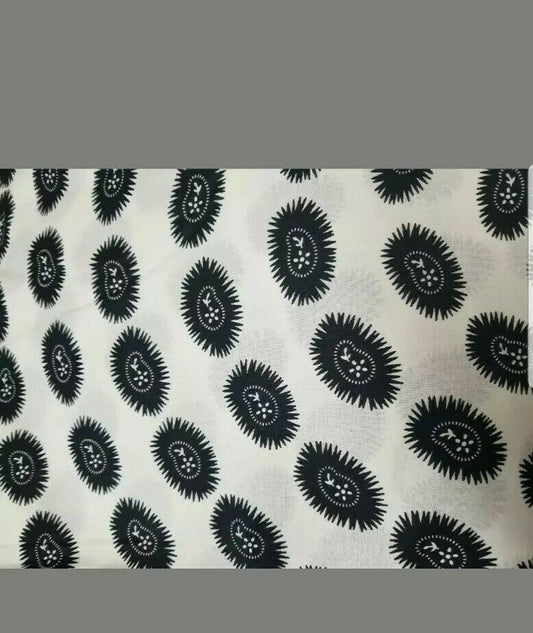 Black and White African Print 100% Cotton 6yards bolt...SALE $25