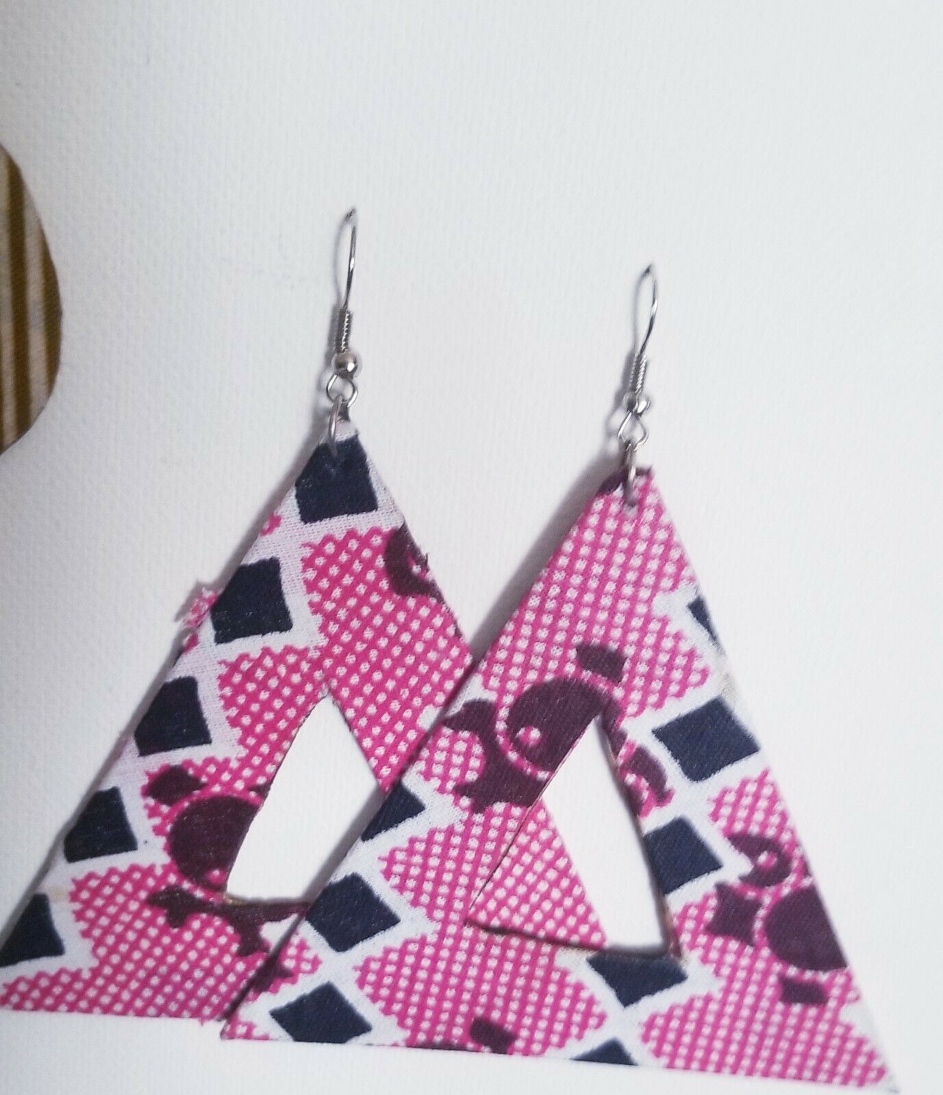 2018 African Earrings Fabric Handmade with Tribal Ankara/waxprint 2pairs $8