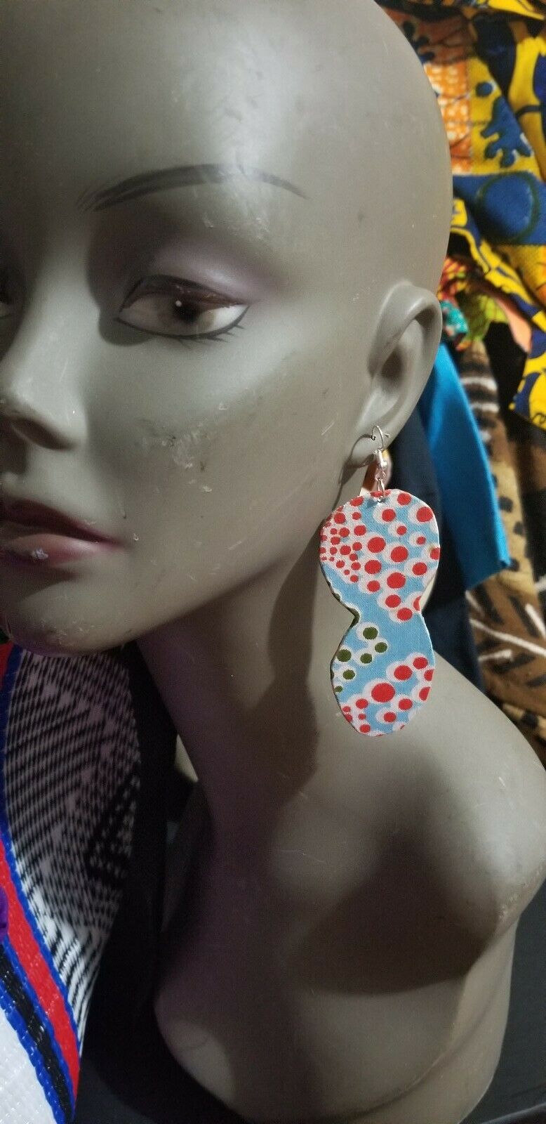African Earrings Fabric Handmade with Tribal Ankara/waxprint 2pairs $10