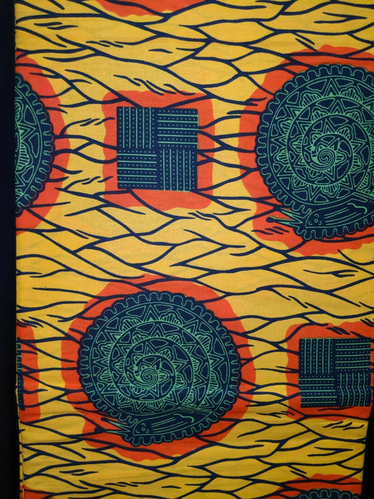 MULTICOLOR African Wax Print 100% Cotton Fabric 3yrds ×(44 in.) ~$15.25