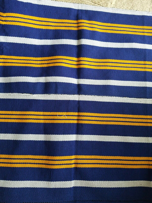 Faso Da Fani Fabric From Boukina Faso~Blue Yellow &white 2yds(72")×48"