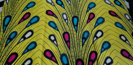 Vibrant Yellow African Print.~2yards$14.50