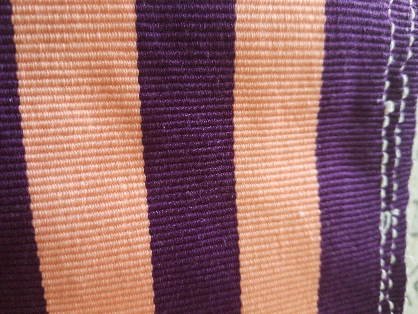 FasoDafani Fabric From Boukina Faso~peach with purple stripes 97"(2yds&27")×16"