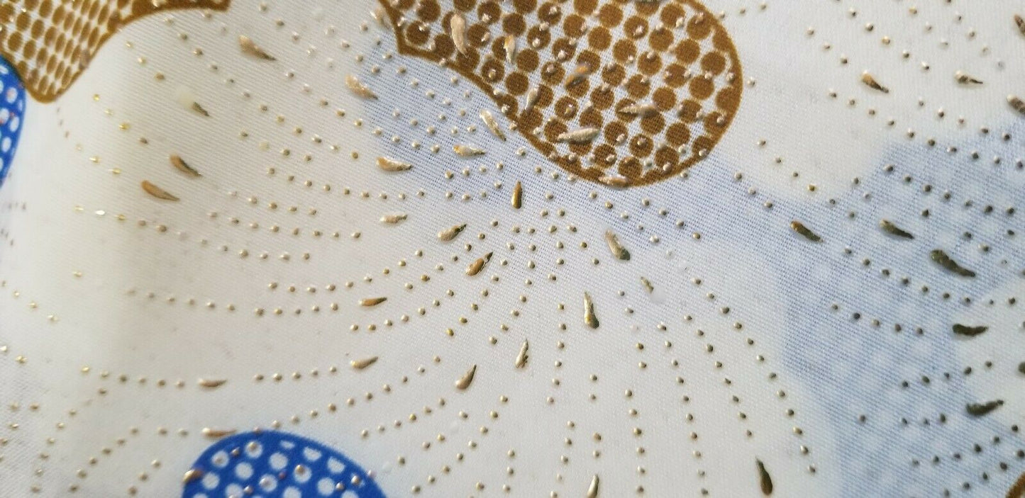 2Yards  Gold Emboss Design African Print $16.50