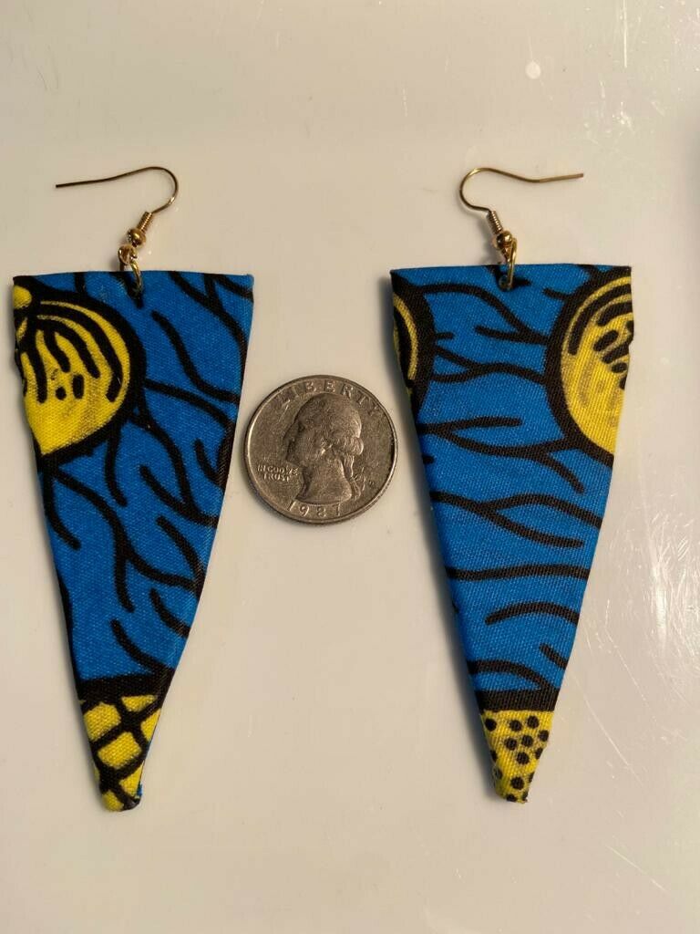 African Earrings Fabric Handmade with Tribal Ankara/waxprint 3pairs $15