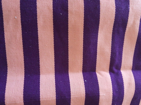 FasoDafani Fabric From Boukina Faso~peach with purple stripes 97"(2yds&27")×16"