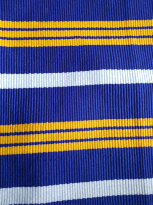 Faso Da Fani Fabric From Boukina Faso~Blue Yellow &white 41(1yd&5")×17"