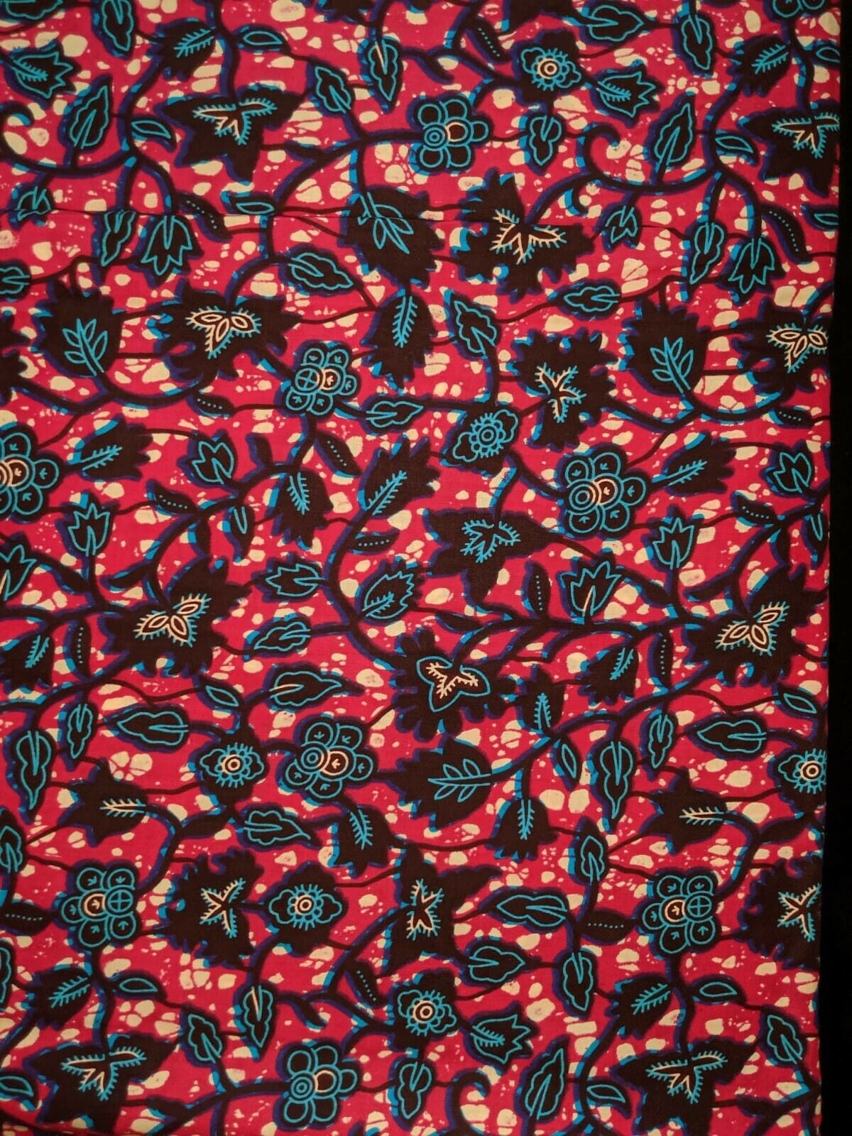 MULTICOLOR African Wax Print 100% Cotton Fabric (44 in.) 3yrds $15.75