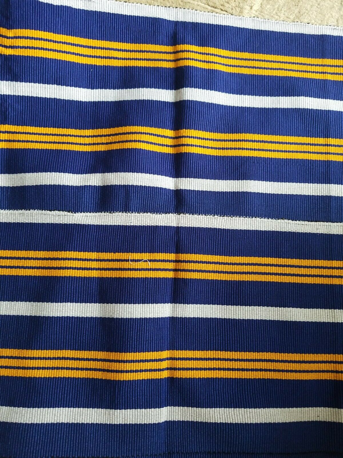 Faso Da Fani Fabric From Boukina Faso~Blue Yellow &white 41(1yd&5")×17"