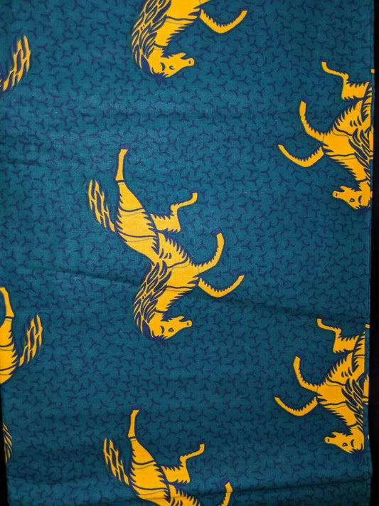 MULTICOLOR African Wax Print 100% Cotton Fabric (44 in.) 3yrds $15.75