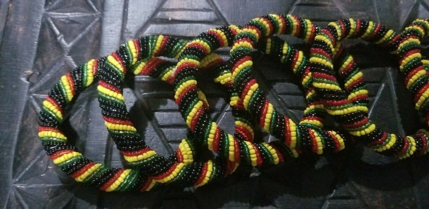 Zulu Beaded Bracelet In Rasta Colors (child size)~ $5 each
