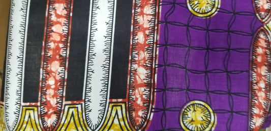 MULTICOLOR African Wax Print 100% Cotton Fabric (44 in.) 3yrds $16