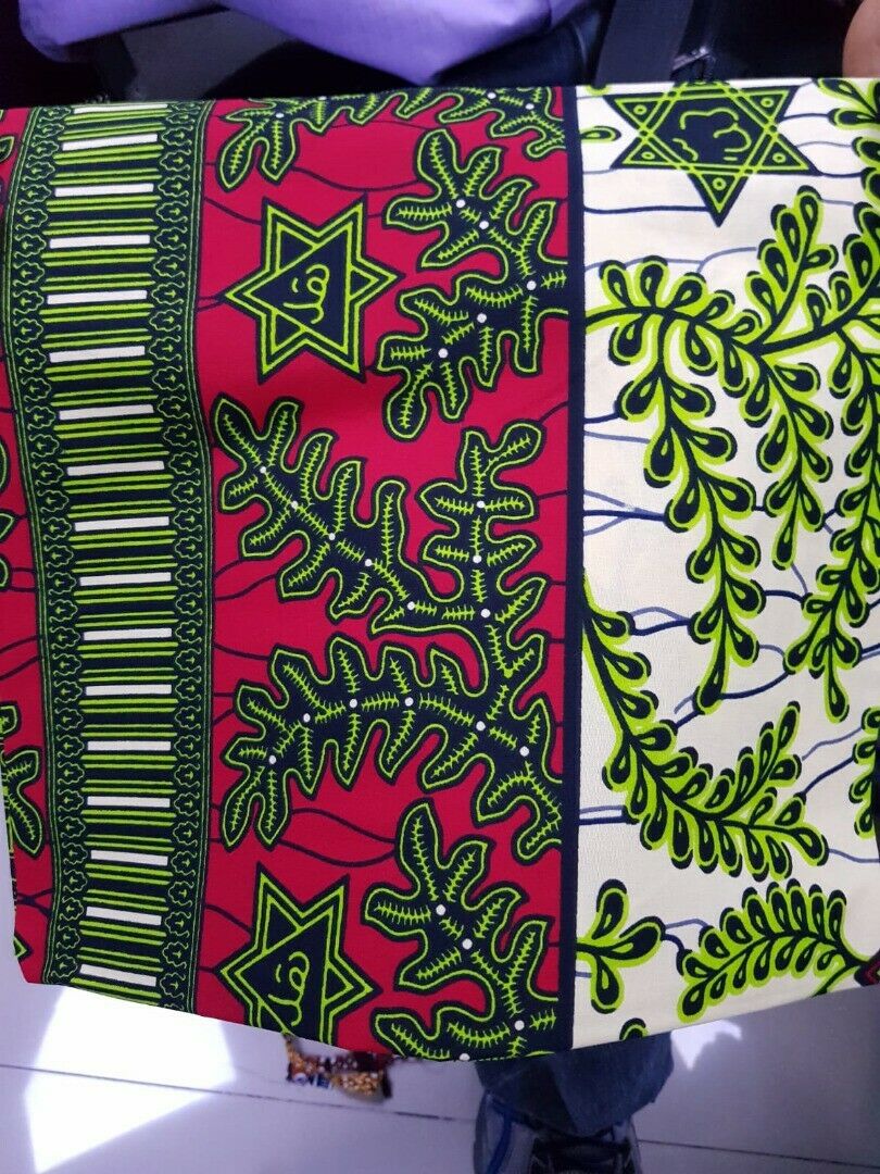 Green and Red African Print 100% Cotton 6yards bolt...SALE $25