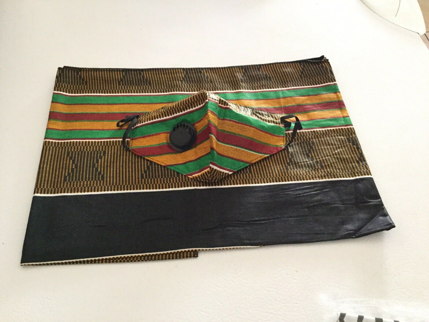 african print face mask and head wrap Set