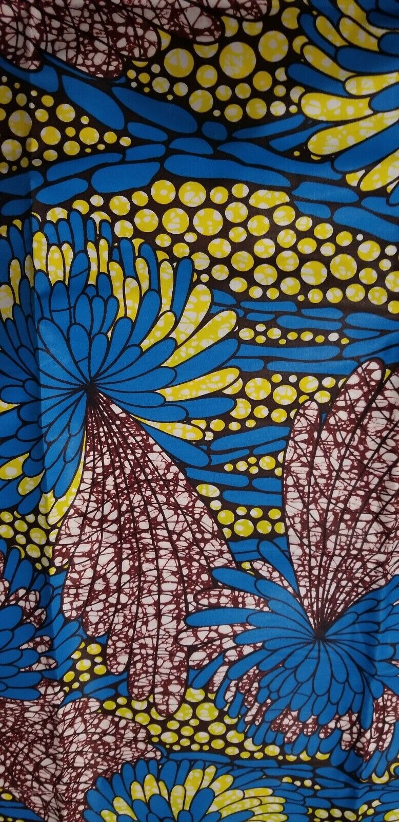 African Print Beautiful Blue & Yellow Multi /ankara/ntama.2 yards $13.25