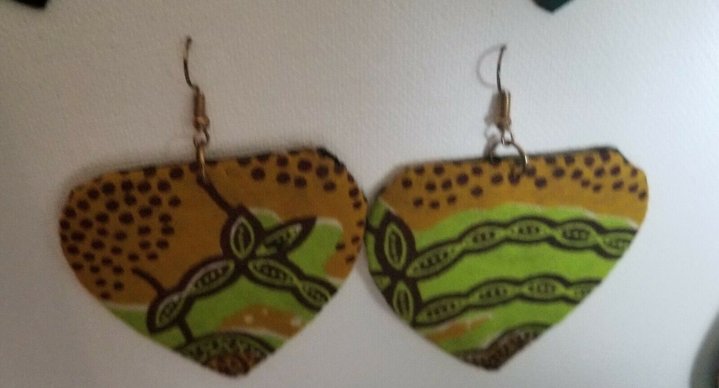 2018 African Earrings Fabric Handmade with Tribal Ankara/waxprint 2pairs $8