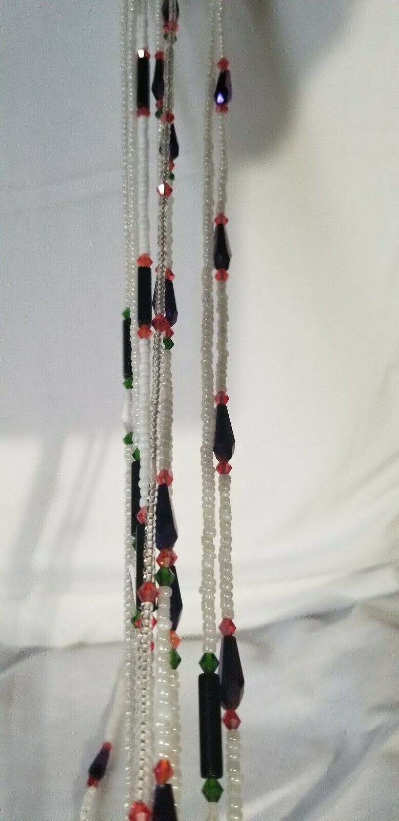 African waist beads White and Red Multi...Very Beautiful Dazzling ~ 45" to 53"