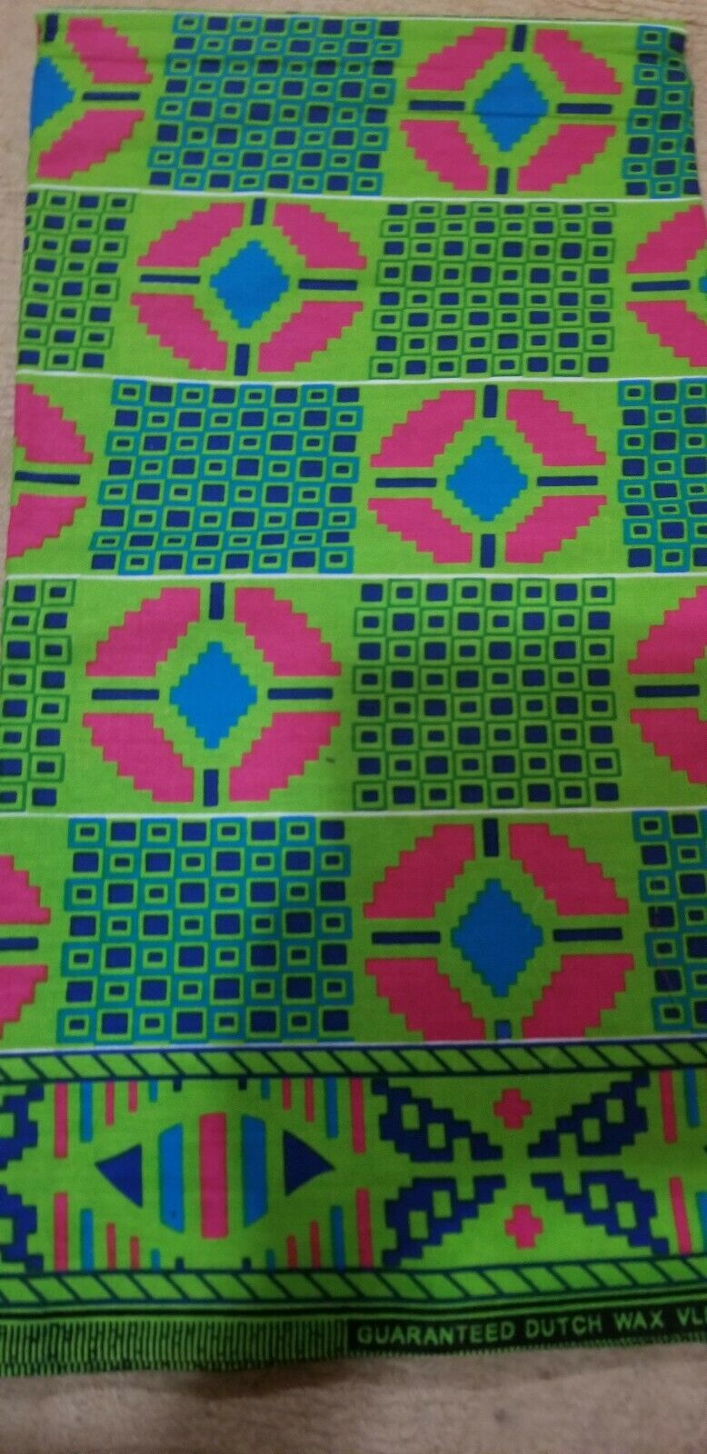 Kente Print African Wax Print 100% Cotton Fabric ~1 yd~$6.50