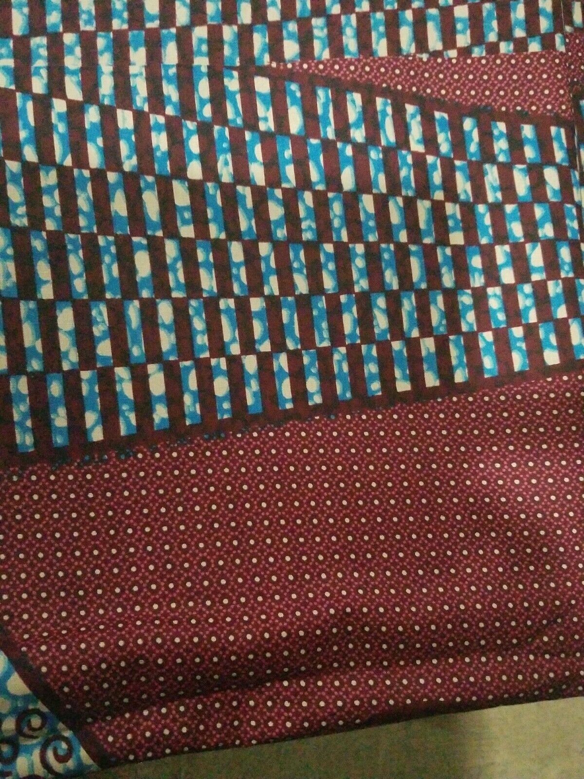 Brown MultiAfrican Print 100% Cotton Fabric ~2yards×46"~$12