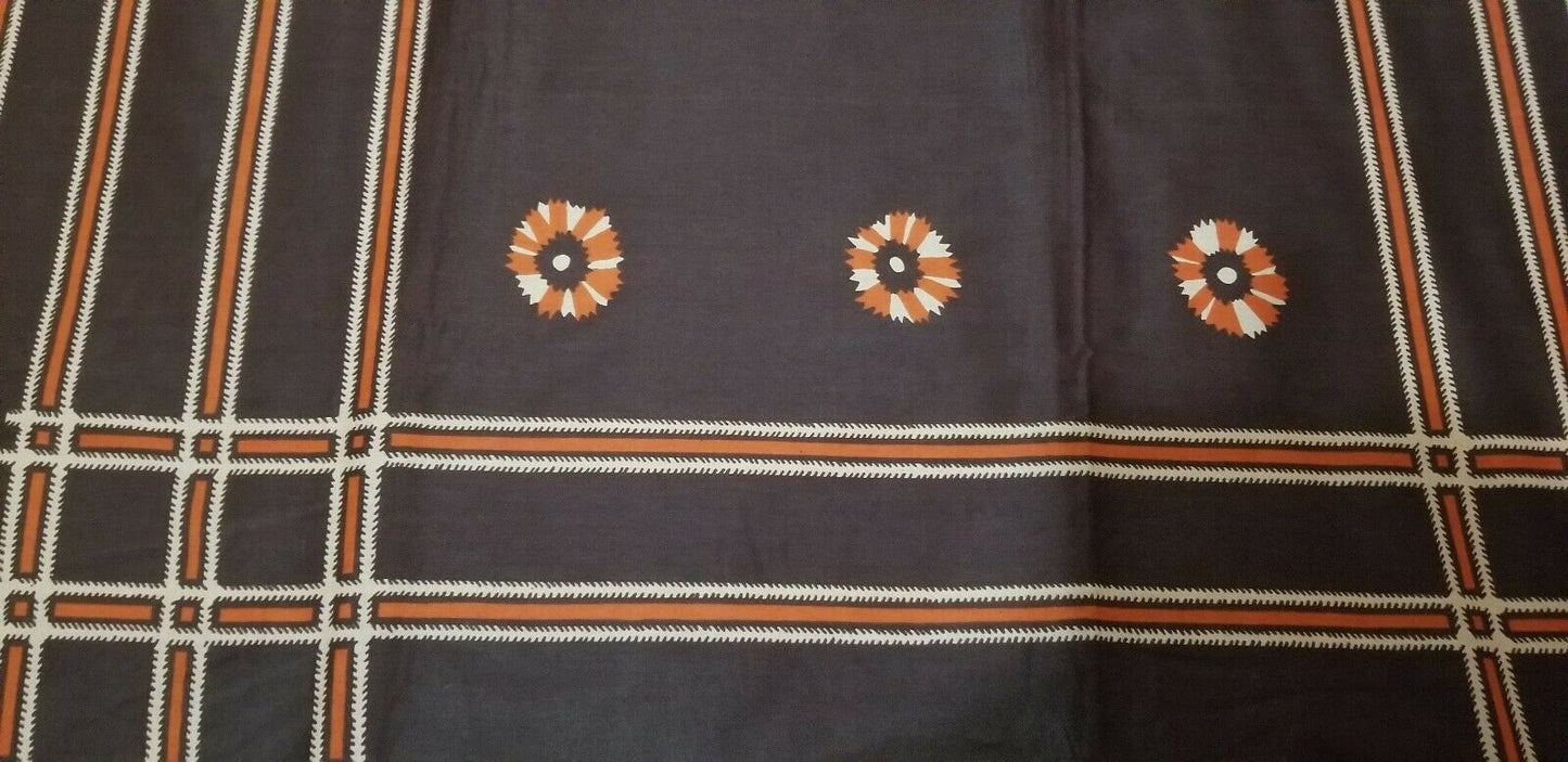 African Print Brown and Orange  3yds