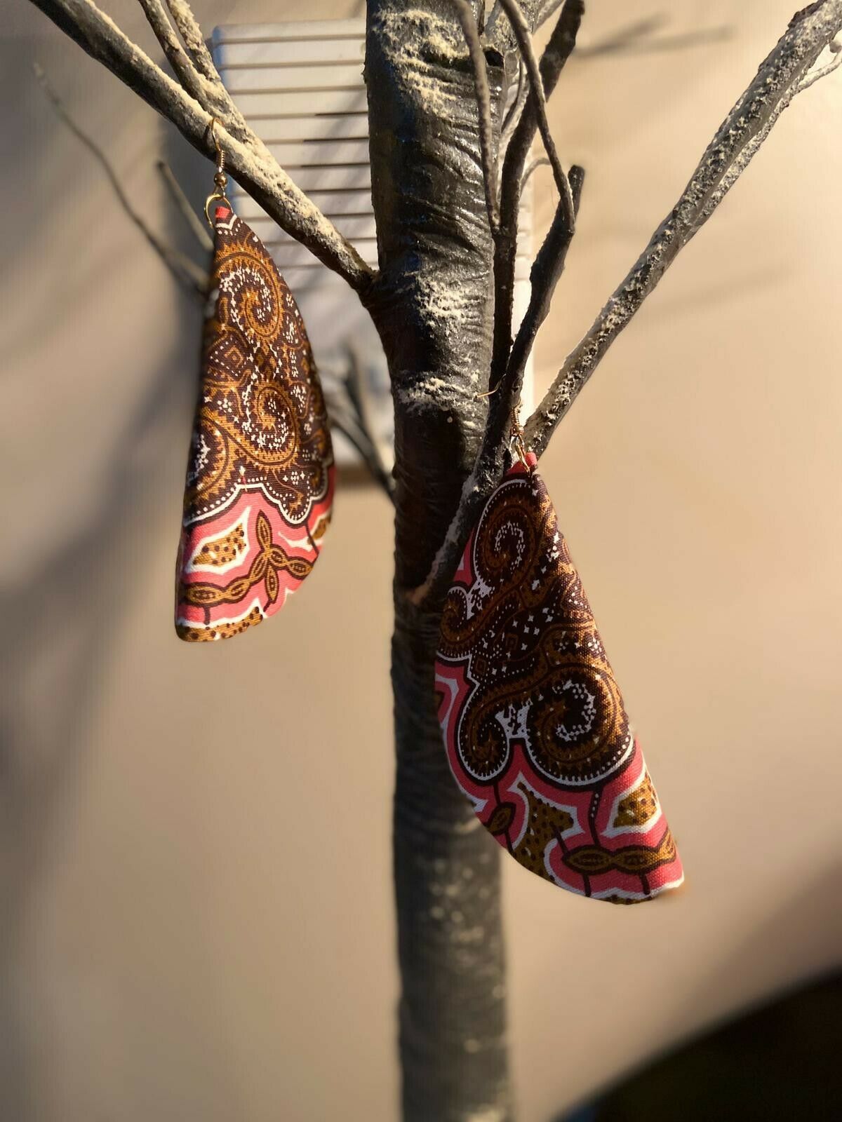 African Print Butterfly Earrings Pink~ $12 Ships Free