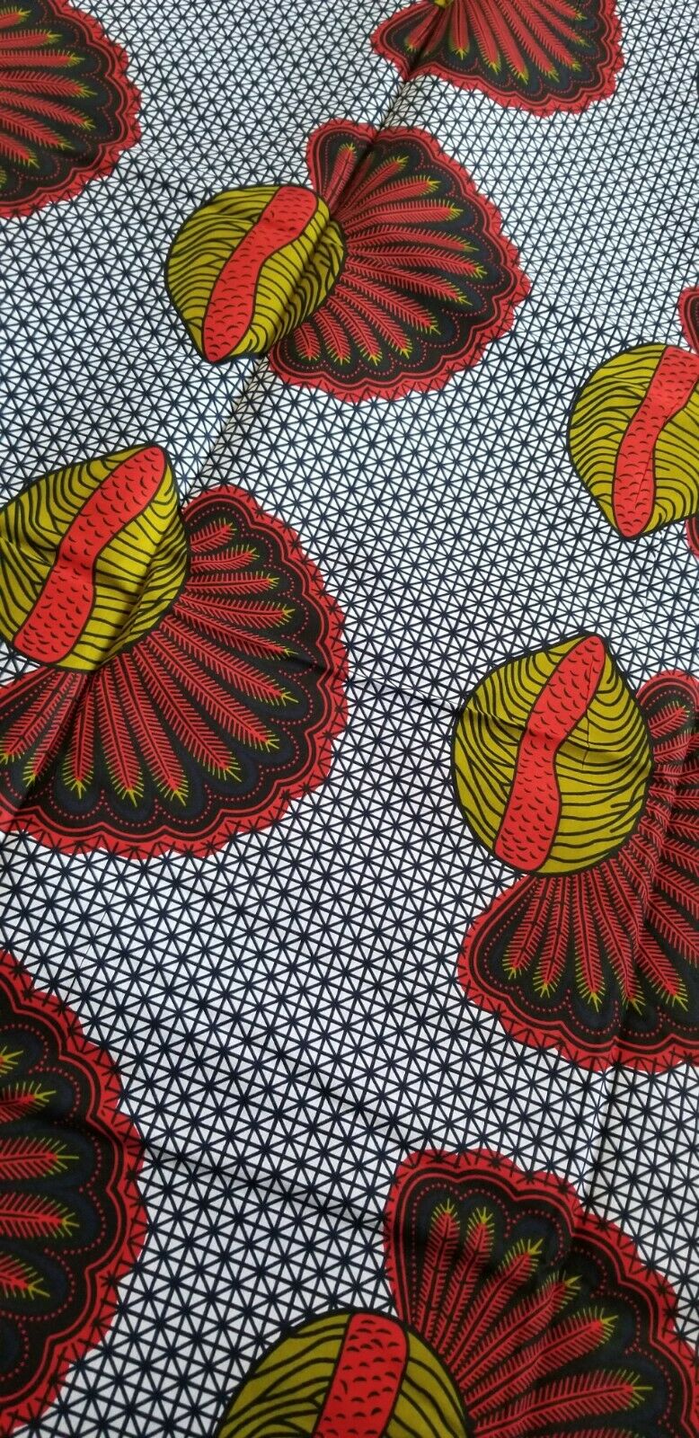 MULTICOLOR African Print 100% Cotton (snails ~fruitful)3yrds ×(44 in.) ~$15.25