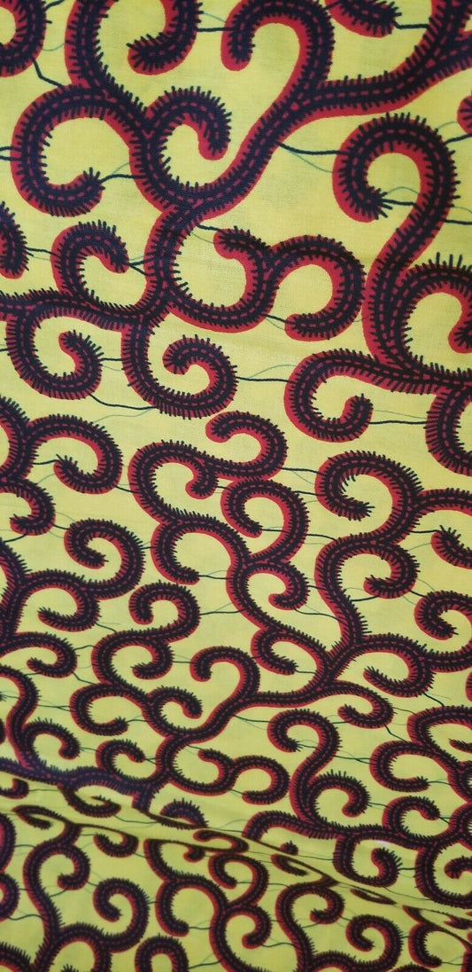 Yellow multi African Print Fabric  6 yards~$32