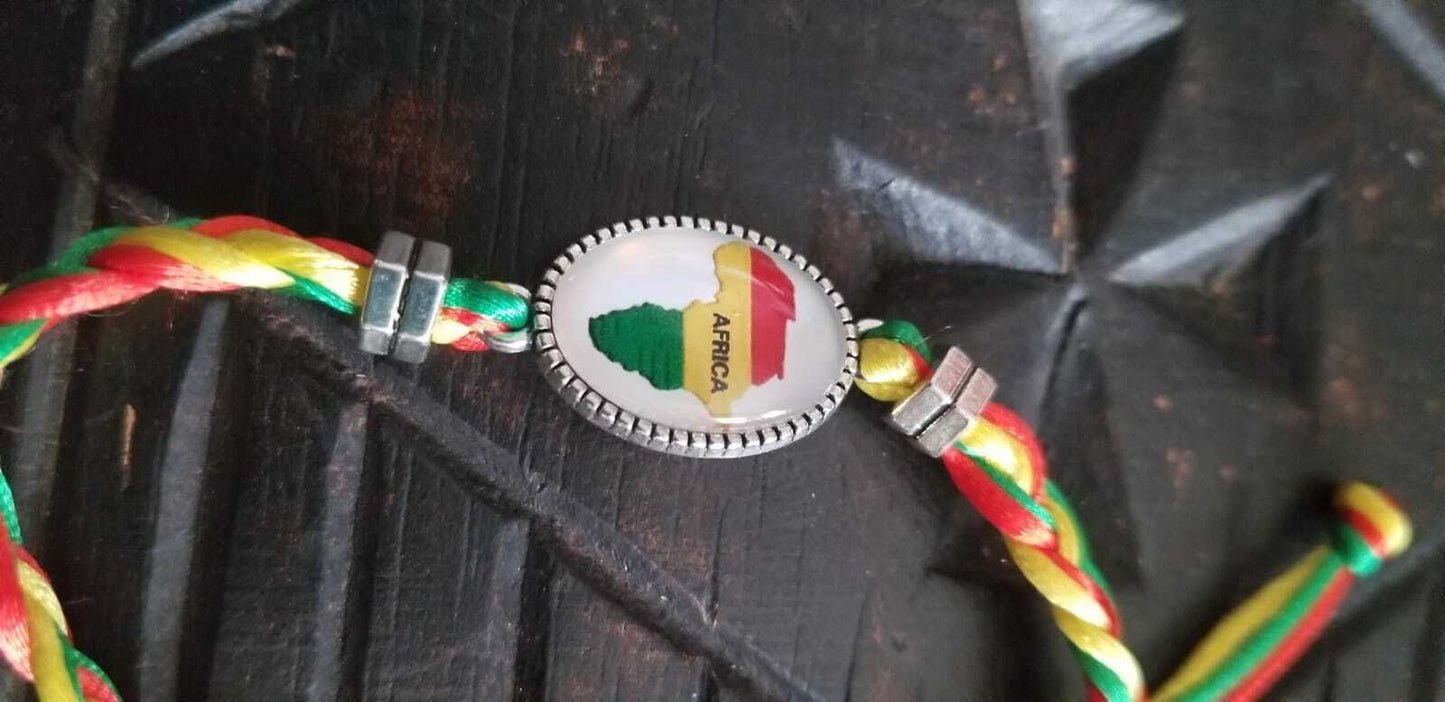 Shambala style Adjustable Rasta colors Africa bracelet
