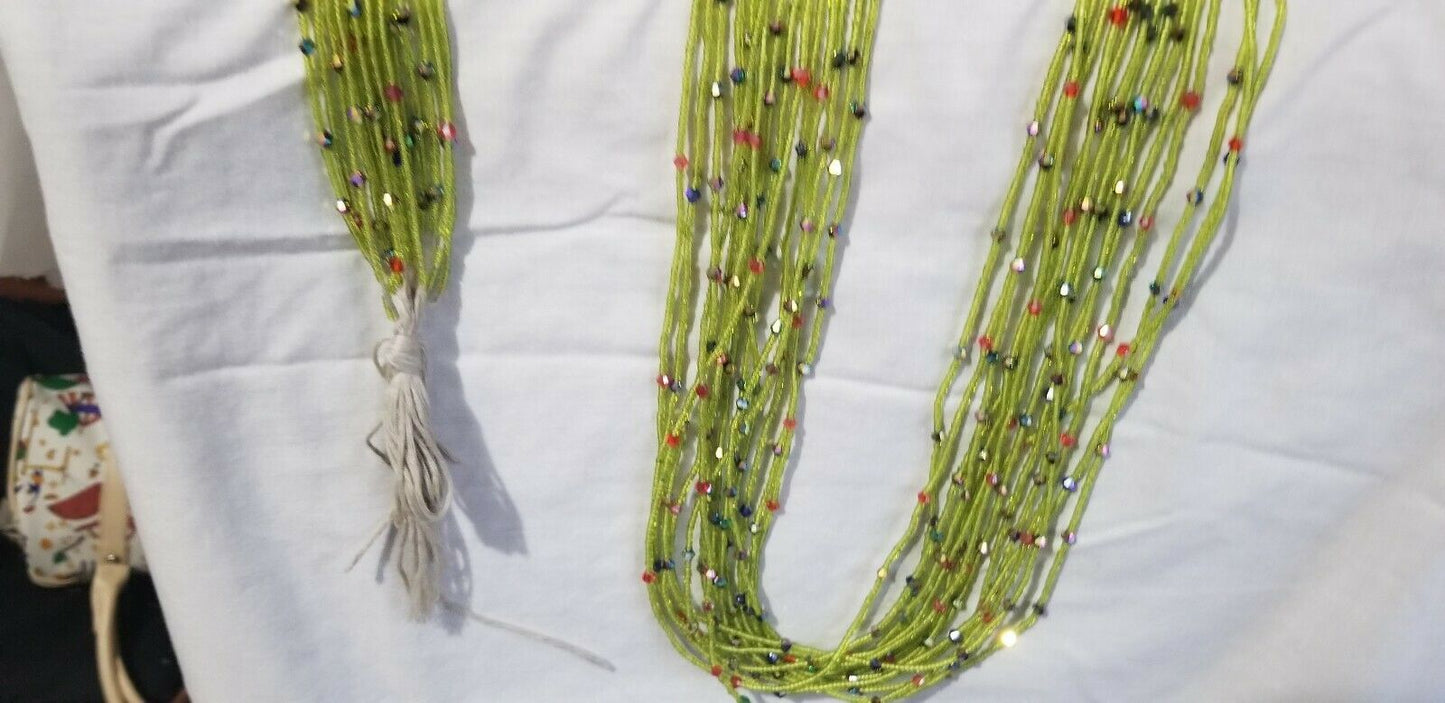 Tiny light Pink Multi African waist Beads  w/ Decorative Accents..46"-53"  BOGO