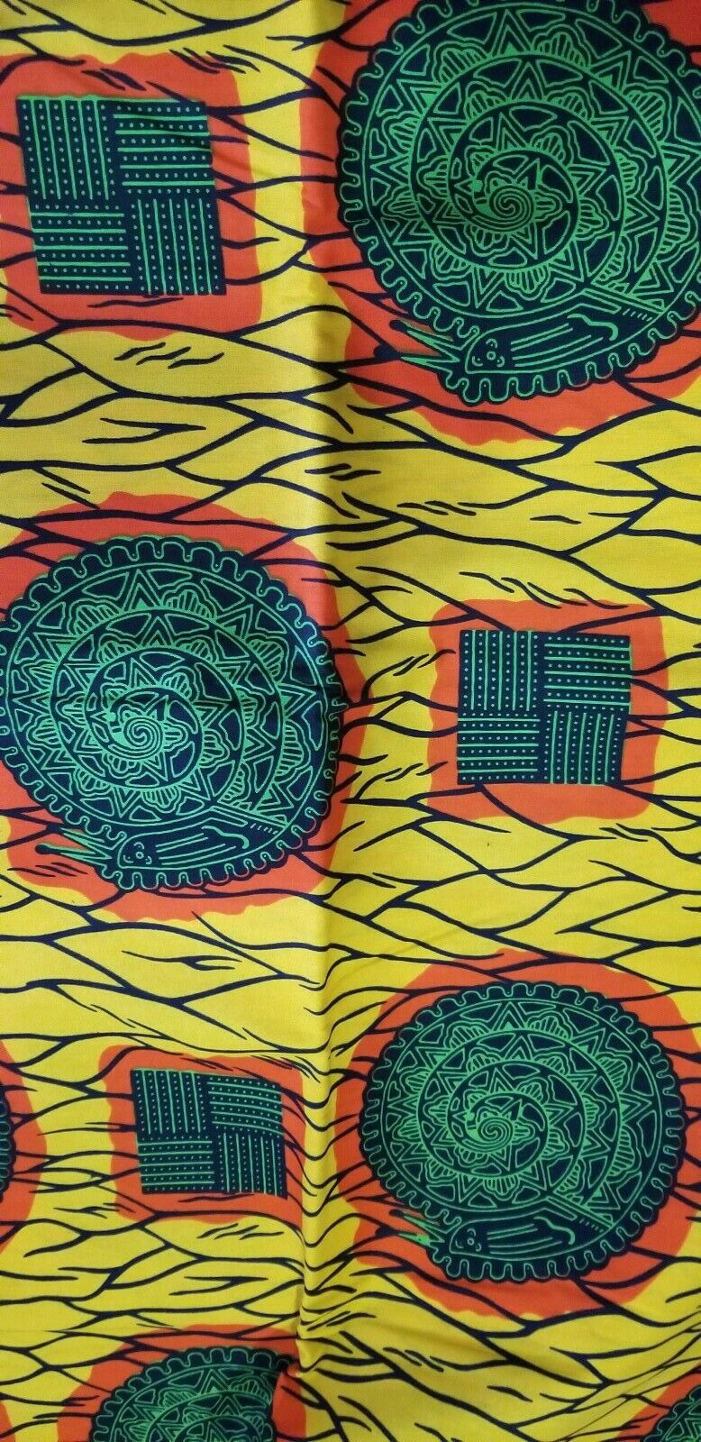 Yellow and Green Multi African Print~6yards$35