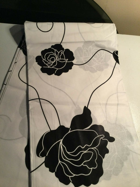 Black & White Bold flowers Designer African Print100% Cotton 6yds
