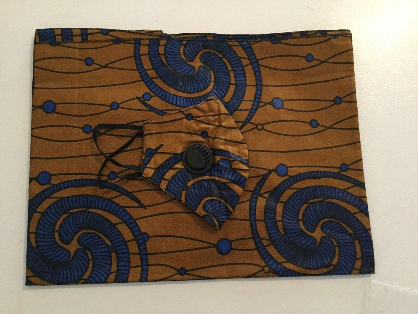 african print face mask and head wrap Set