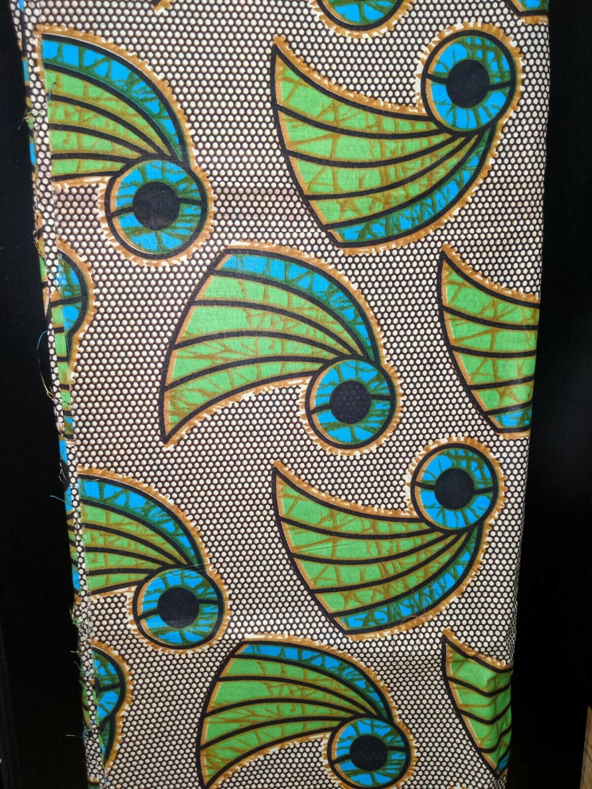 Green Ankara Wax Print Fabric by the yard~$6