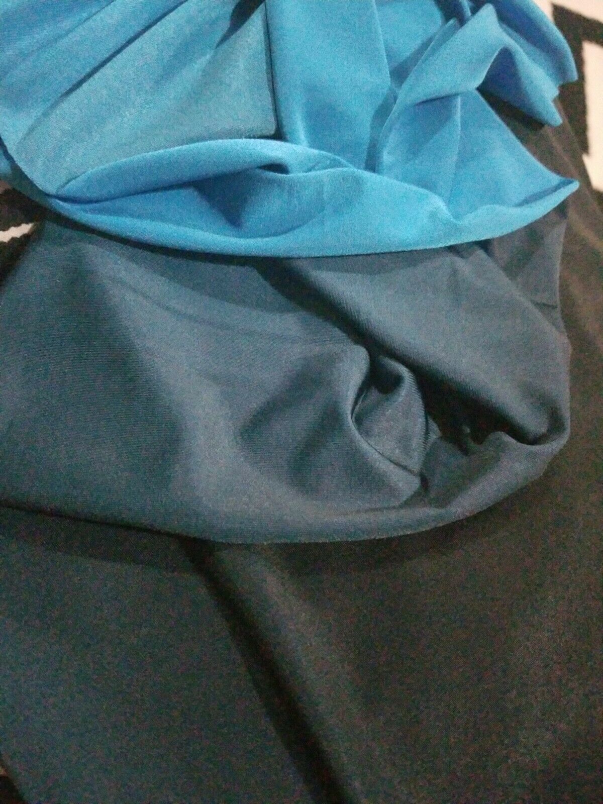 Stretchy Satiny 2tone Navy And Blue Headwrap~65"×29"~ $9