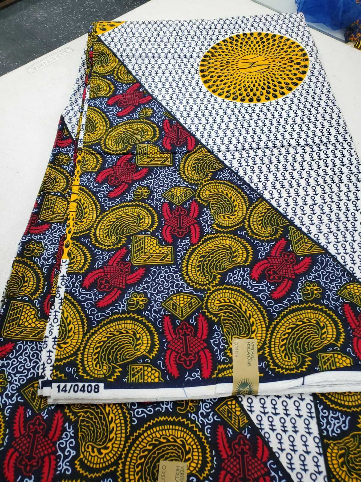 Bold mult motif African print 100% Cotton $7 per yard