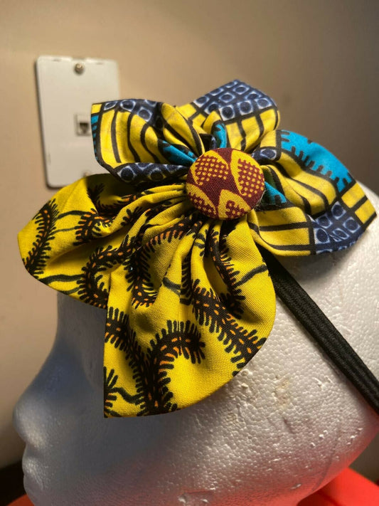 African print hair accessory/brooch pin 