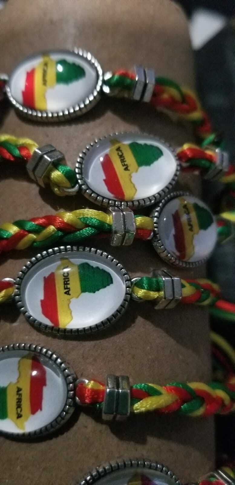 Shambala style Adjustable Rasta colors Africa bracelet