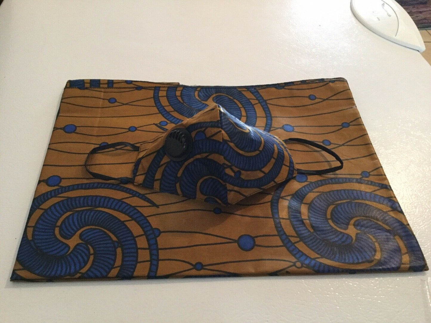 african print face mask and head wrap Set