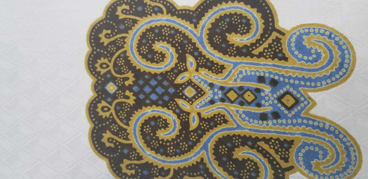 Mustard multi Royal Damask African Fabric 100% Cotton~$10 per yard