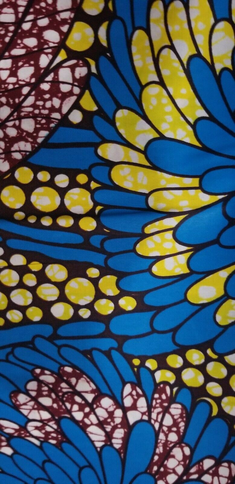 African Print Beautiful Blue & Yellow Multi /ankara/ntama.2 yards $13.25