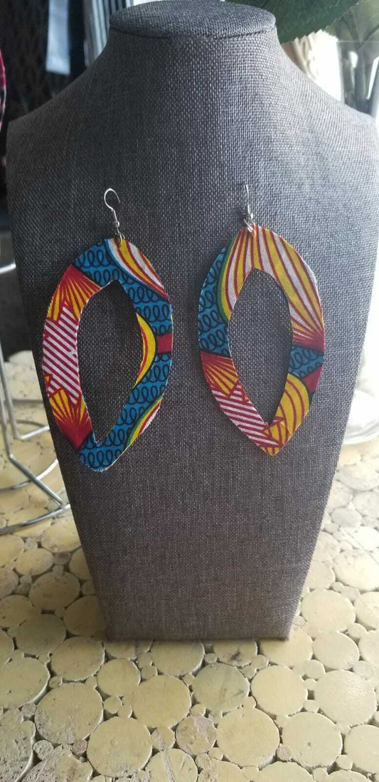 African Cloth Ankara Earrings for Women