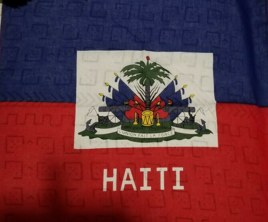 100% Authentic Haitian Flag Bandana Multifunctional Scarf Blue And Red.~$5.45