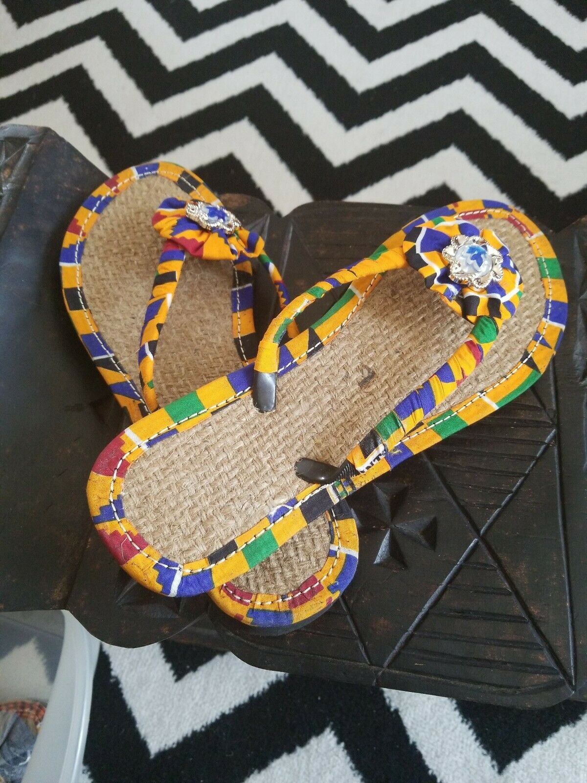 Handmade Kente Slippers ~Size 11(fits US Size 10-runs small)~$25